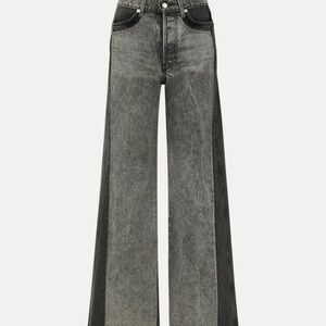 Women's Black and Gray Two Tone Wide Leg Jeans